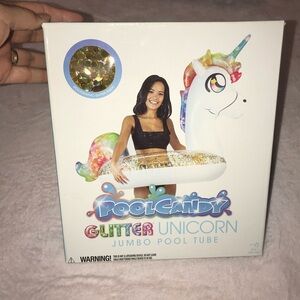 Pool Candy Unicorn Glitter fied Jumbo Pool Tube New 42" Ages 6+ New In Box